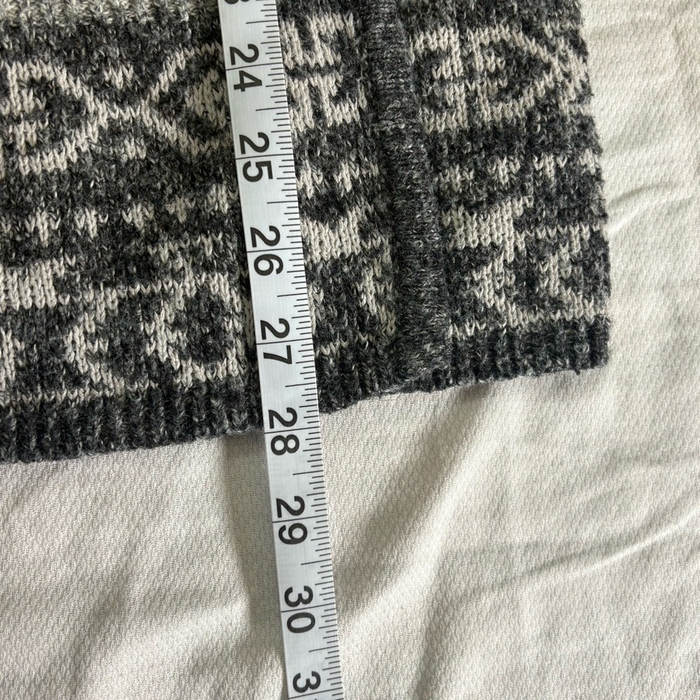 Lucky Brand Tribal Aztec Open Cardigan Gray Long Knit Boho Small - Picture 8 of 9